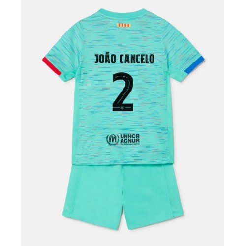 Fotballdrakt Barn Barcelona Joao Cancelo #2 Tredjedraktsett 2023-24 Kortermet (+ Korte bukser)